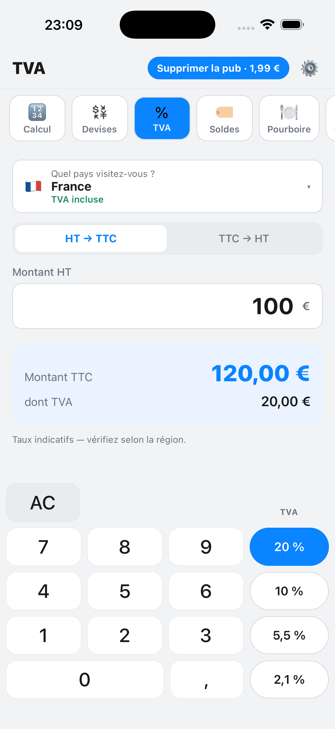 Calcul Tout — écran 2