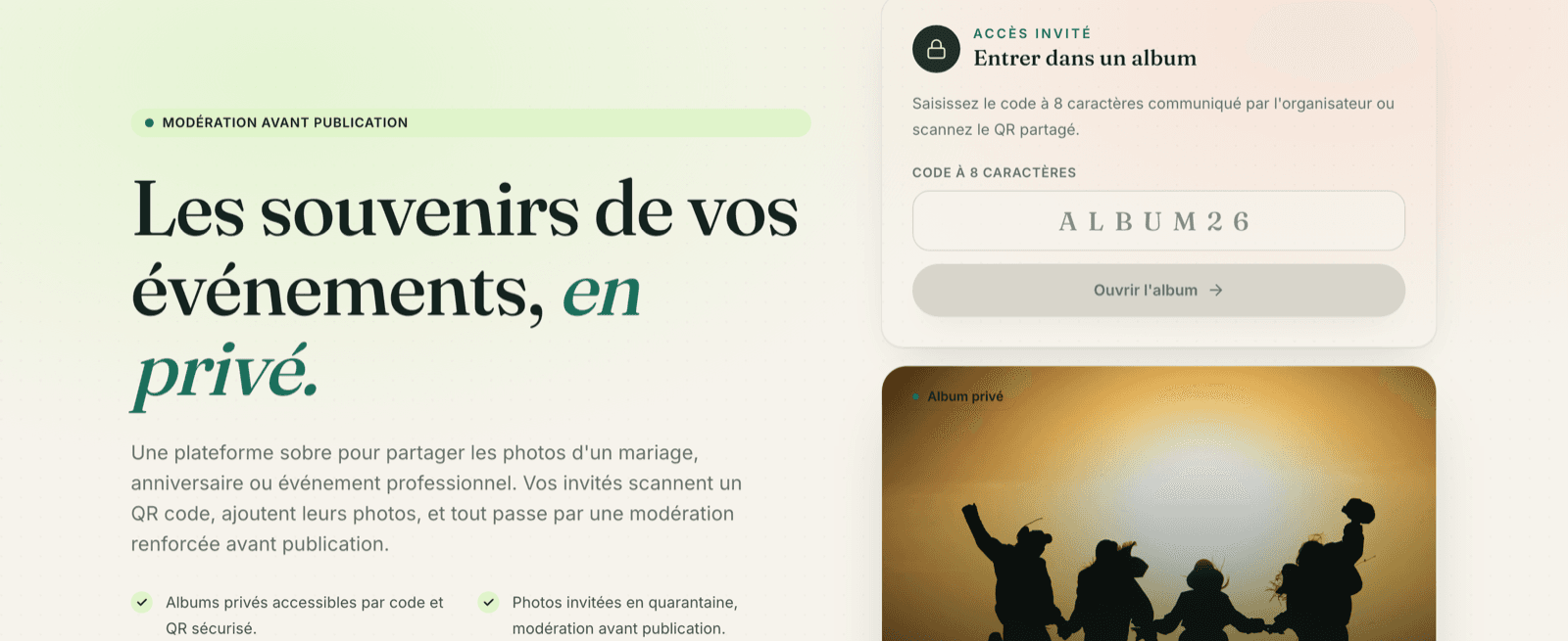 PartageMesPhotos — écran 1
